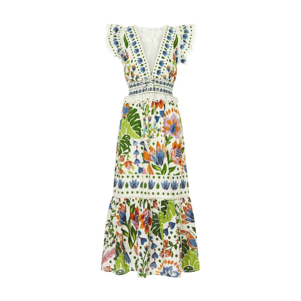 Farm Rio Summer Garden Dress Size Small - Picture 3 of 16